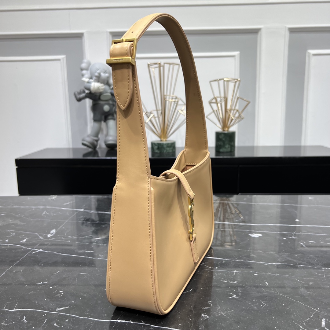 Saint Laurent LE 5 A 7 Smooth Calfskin Shoulder Bag Handbag Apricot 657228 